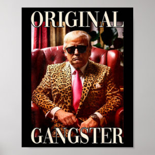 Póster Funny Mega Donald Tr, la camiseta de Gangster orig
