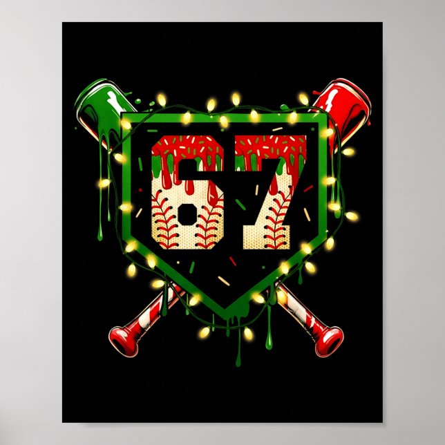 Póster Funny Meme 67 Christmas Baseball Ice Cream Men Boy (Frente)