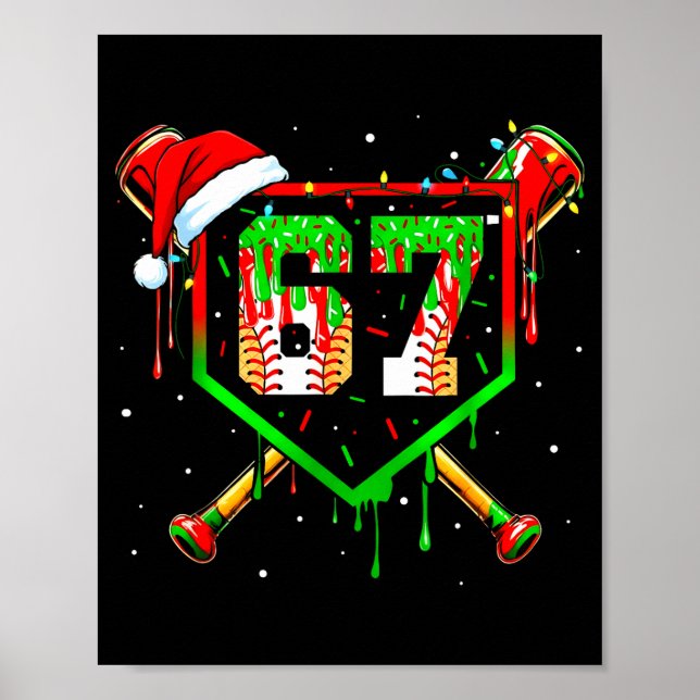 Póster Funny Meme 67 Christmas Baseball Ice Cream Men Boy (Frente)