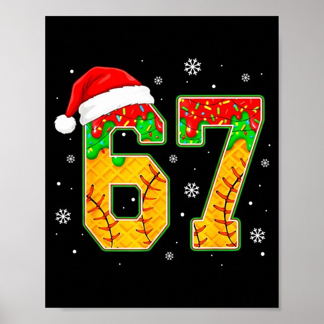 Póster Funny Meme 67 Christmas Baseball Ice Cream Men Boy (Frente)