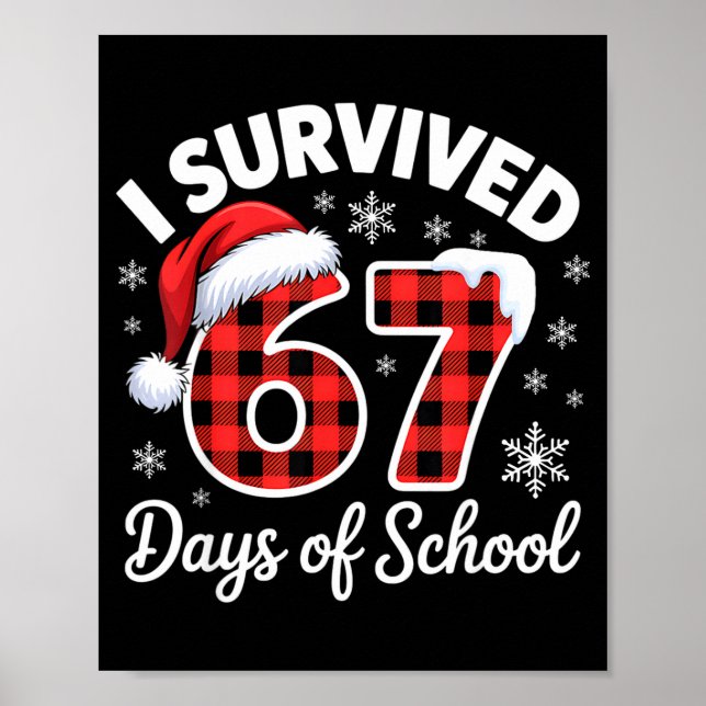 Póster Funny Meme Six Seven Christmas I Survived 67 Days  (Frente)