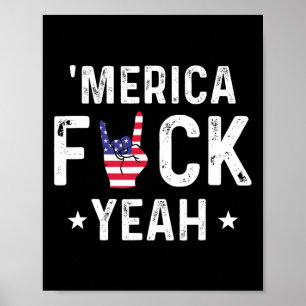 Póster Funny Merica Sí 4 De Julio