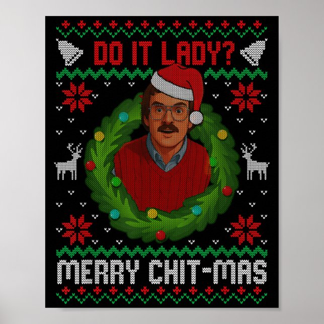 Póster Funny Merry Chit-mas Ugly Christmas Sweater  (Frente)