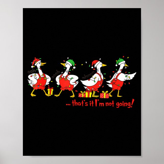 Póster Funny Merry Duckmas Quackmas Pajama Duck Christmas (Frente)