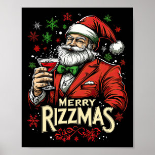 Póster Funny Merry Rizzmas Santa Navidades