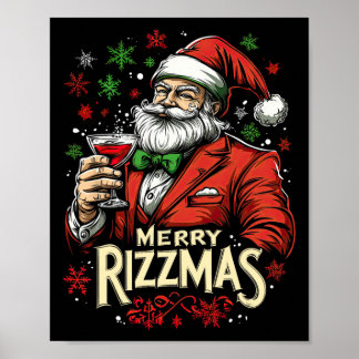 Póster Funny Merry Rizzmas Santa Navidades