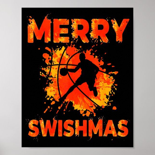 Póster Funny Merry Swishmas Ugly Christmas Basketball Pla (Frente)