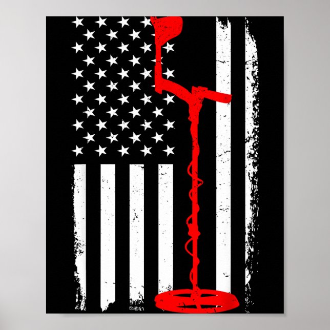 Póster Funny Metal Detecting Design For Men Women Metal D (Frente)