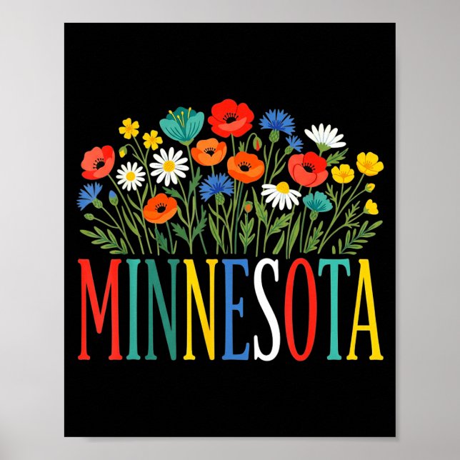 Póster Funny minnesota floral vacation group matching (Frente)
