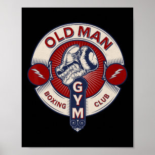 Póster Funny Mma Old Man Boxeo Club de Combate Deportes