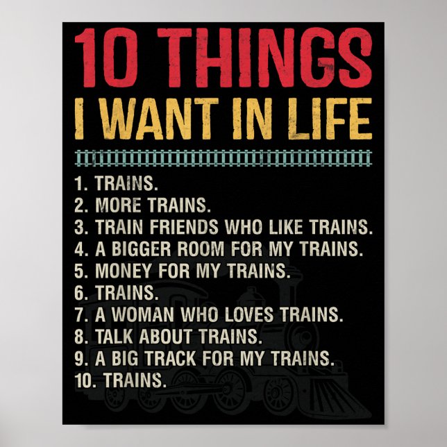 Póster Funny Model Railroad Conductor Train Lover Locomot (Frente)