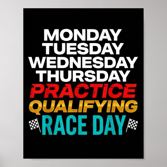 Póster Funny Monday Tuesday Thursday Practice Qualifying  (Frente)