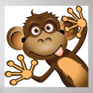 Póster Funny Monkey Poster