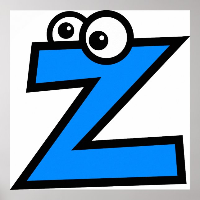 Póster Funny Monogram Letter Z (Frente)