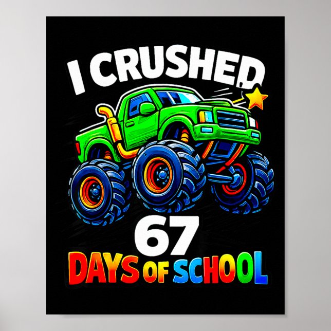 Póster Funny Monster Truck Six Seven Meme Boys Kids Schoo (Frente)