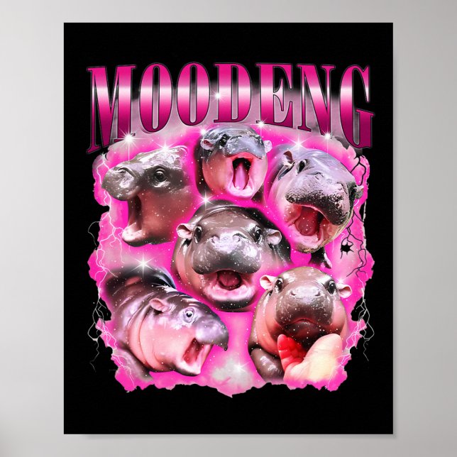 Póster Funny Moo-deng Ba (Frente)