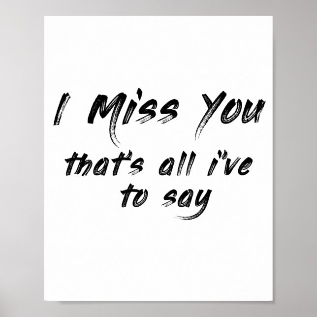 Póster funny motivational I miss you saying (Frente)