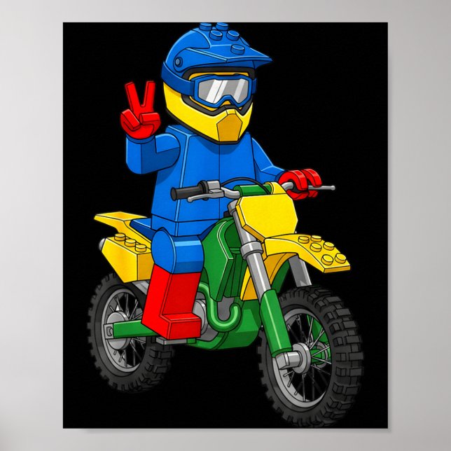 Póster Funny Motorbike Builder Boys Block Building Toys D (Frente)