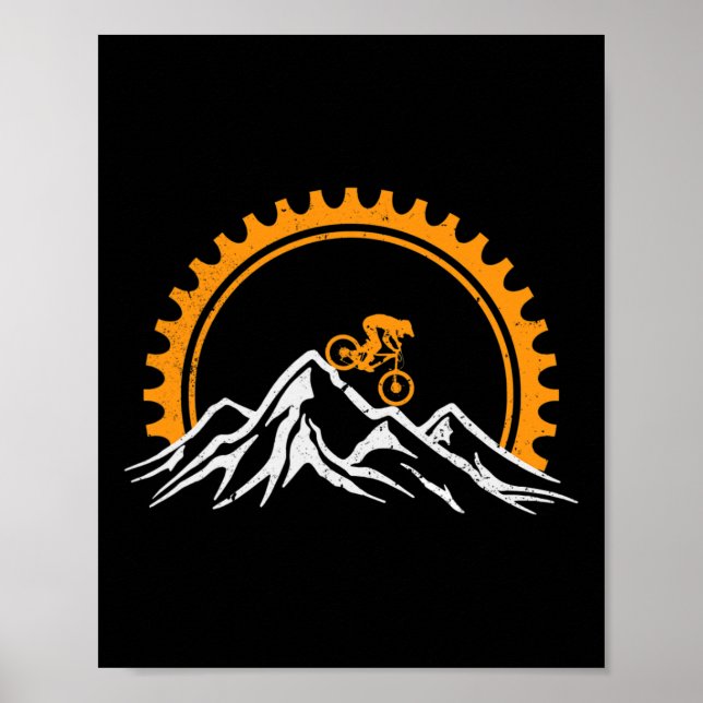Póster Funny Mountain Biking Art For Men Women Cycling Do (Frente)
