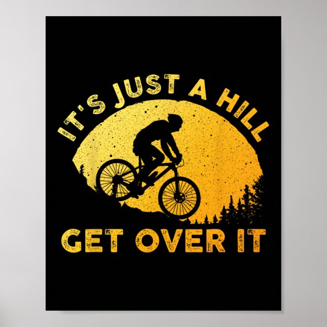Póster Funny Mountain Biking Art For Men Women Trail Moun (Frente)
