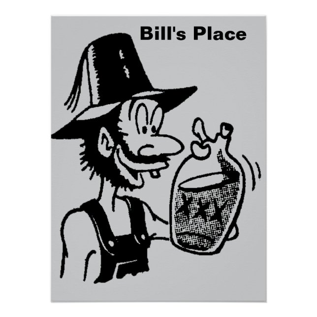 Póster Funny Mountain Man 🏔️ Comical Hillbilly Name (Anverso)