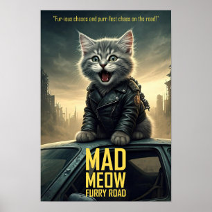 Póster Funny Movie Poster - Mad Meow: Carretera furtiva -