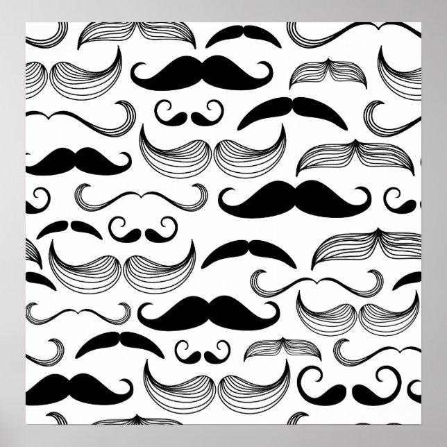 Póster Funny Mustache Design (Frente)