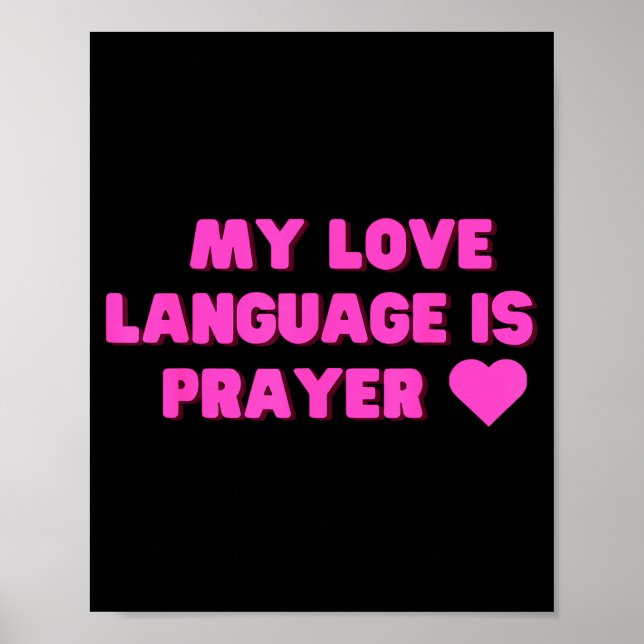 Póster Funny My Love Language Is Prayer Jesus Christian  (Frente)