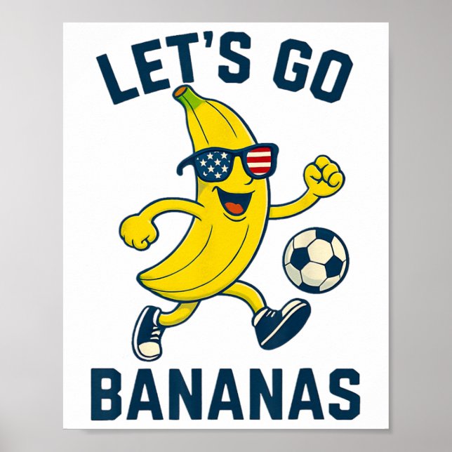 Póster Funny Nana Soccer Cartoon Kicking Ll Usa Flag Gles (Frente)