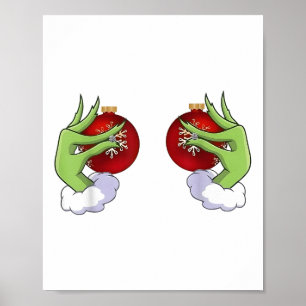 Póster Funny Navidades Cute Estilo Corazón Manos Familia