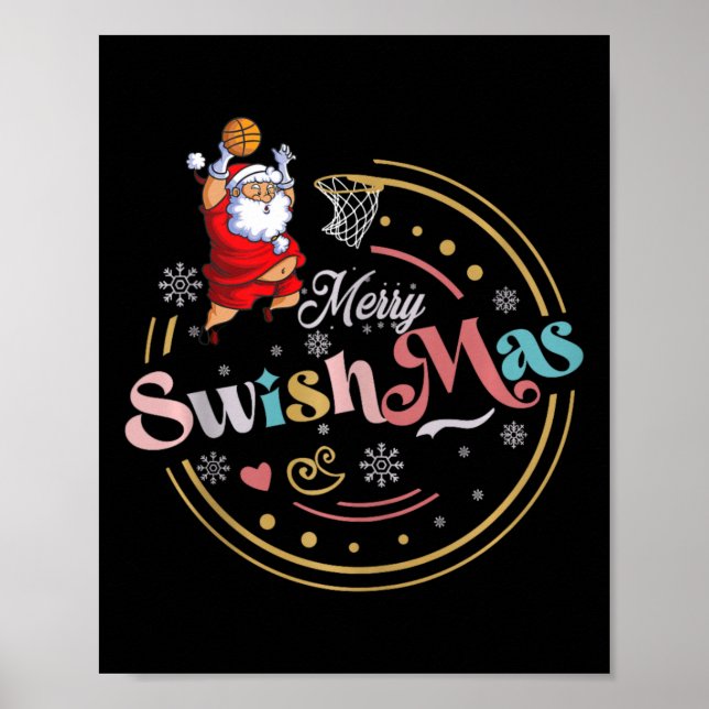 Póster Funny Navidades de baloncesto citan Mamáes de nata (Frente)