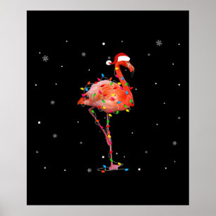 Póster Funny Navidades de Flamingo Ligero Vestido Cute Xm