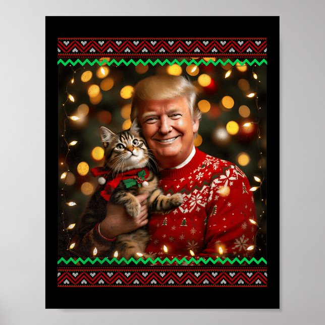 Póster Funny Navidades de los amantes del gato endulzan a (Frente)