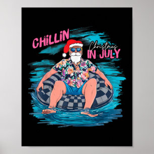 Póster Funny Navidades De Trump Chillin En El Verano De J
