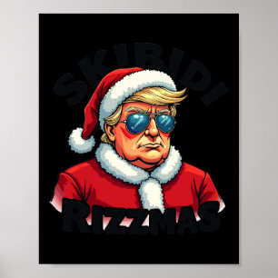 Póster Funny Navidades de Trump Santa Claus Trump Skibidi