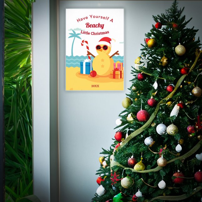 Póster Funny Navidades de vacaciones de Santa Claus Año N (Funny Santa Claus Holiday Christmas New Year Poster great to add interest to your holiday décor.)