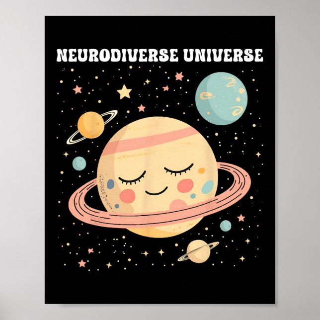 Póster Funny Neurodiverso Universo Sped Teachsm Aw (Frente)