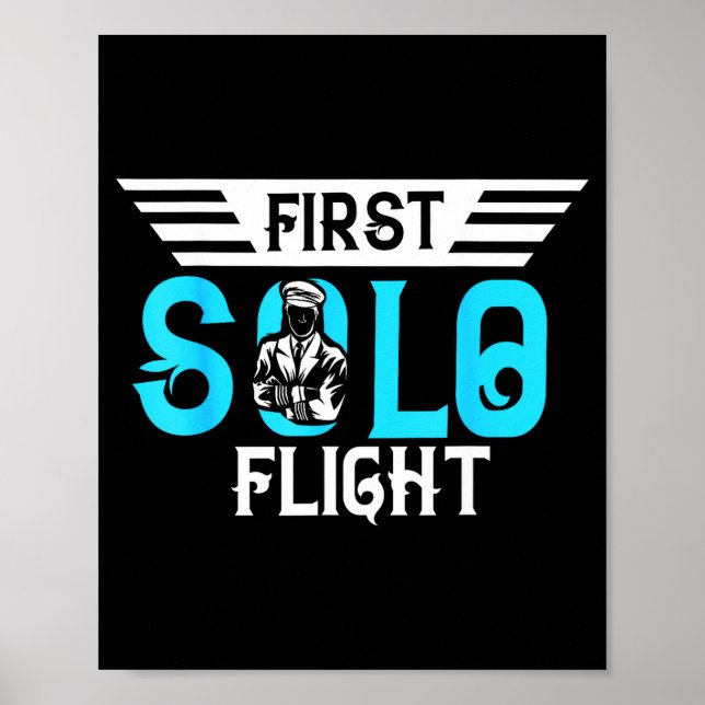 Póster Funny New Lot Design First Solo Flight Aircraft Lo (Frente)