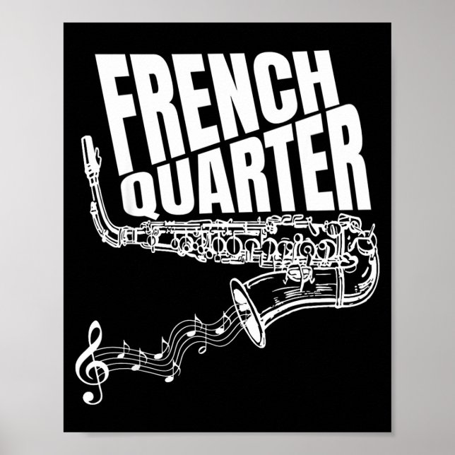 Póster Funny New Orleans Mardi Gras Jazz Saxophone  (Frente)