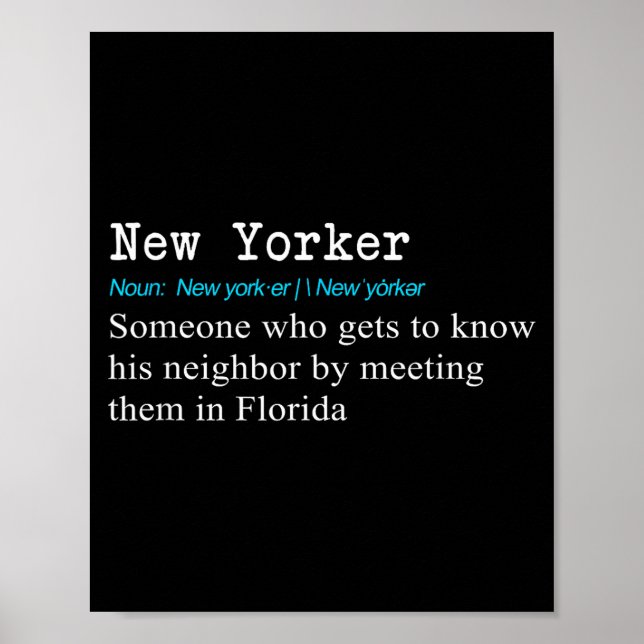Póster Funny New Yorker Dictionary Definition Gif  (Frente)