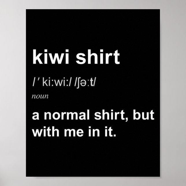 Póster Funny New Zealand For Men Women Kiwi Gift Humour  (Frente)