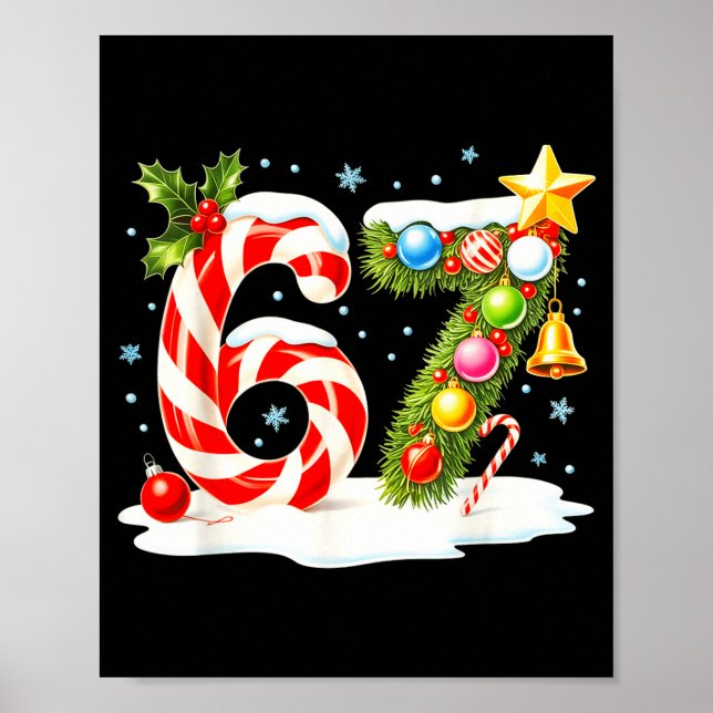 Póster Funny Nice Naughty 6 7 Christmas 67 Meme Xmas Boys (Frente)