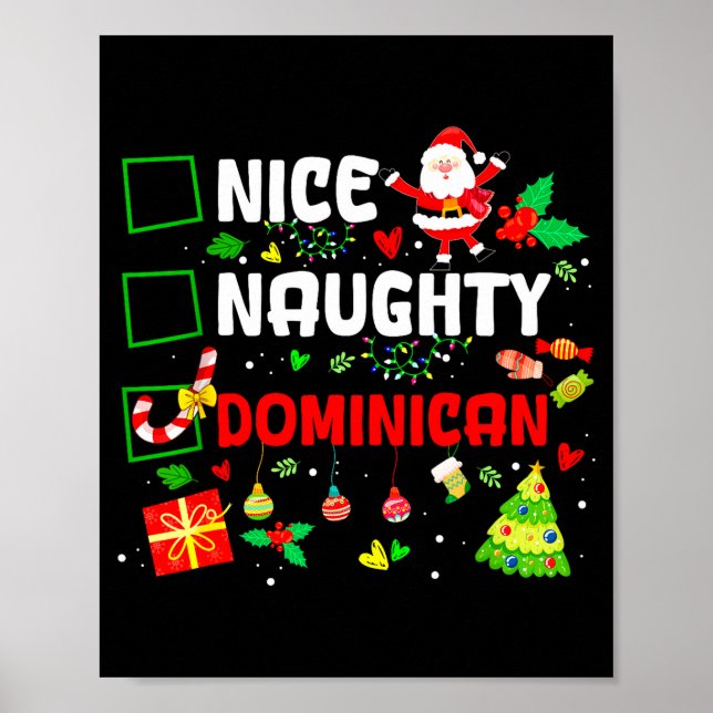 Póster Funny Nice Naughty Dominican Family Men Women Chri (Frente)