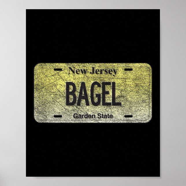 Póster Funny Nj State Vanity License Plate Bagel  (Frente)