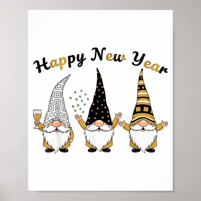 Póster Funny Nye Gnome Shirts For Women, Happy New Year 2 (Frente)