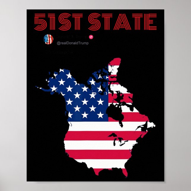 Póster Funny O Canada 51st State Trump Canada Meme Americ (Frente)