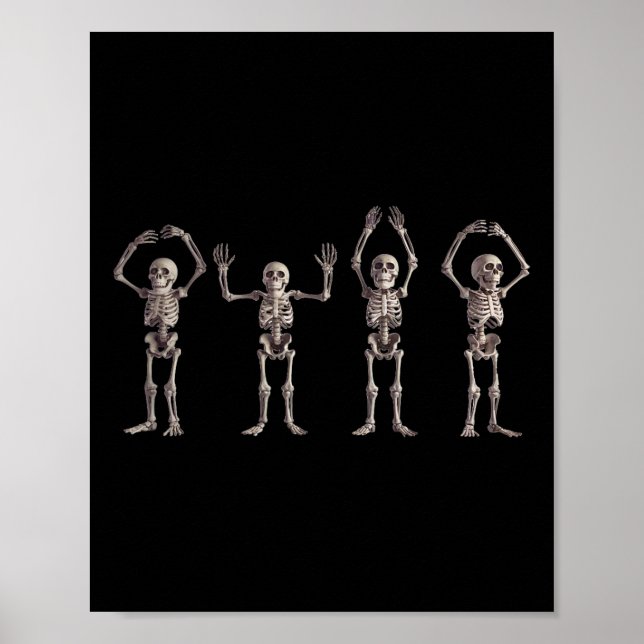 Póster Funny O-h-i-o Skeleton Lover Ohio Halloween (Frente)