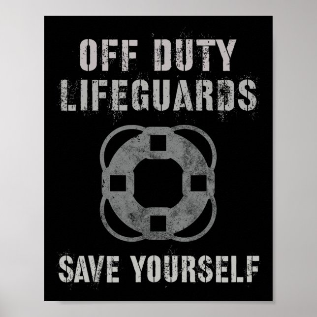 Póster Funny Off-duty Lifeguards Save Yourself Girls Vaca (Frente)