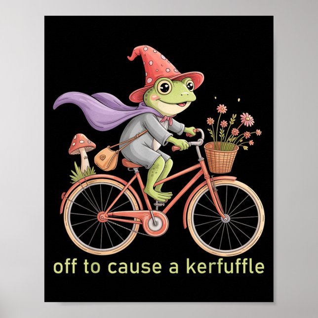 Póster Funny Off To Cause A Kerfuffle Whimsical Wizard Fr (Frente)