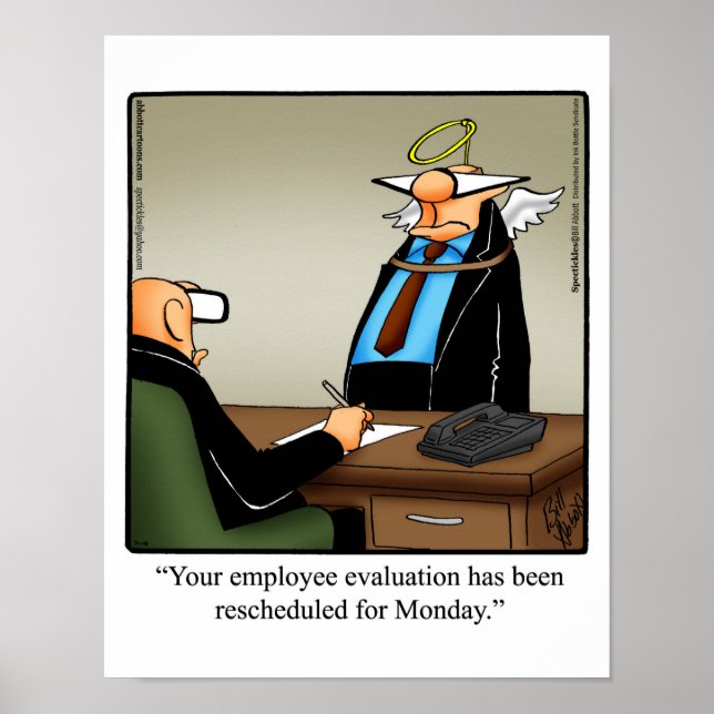 Póster Funny Office Humor Poster "Evaluación de empleados (Frente)